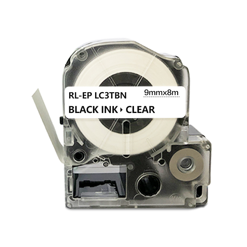 艾洁 9mm透明底黑字标签色带 适用爱普生EPSON LW300;LW400;LW700;LW600P;LW1000P