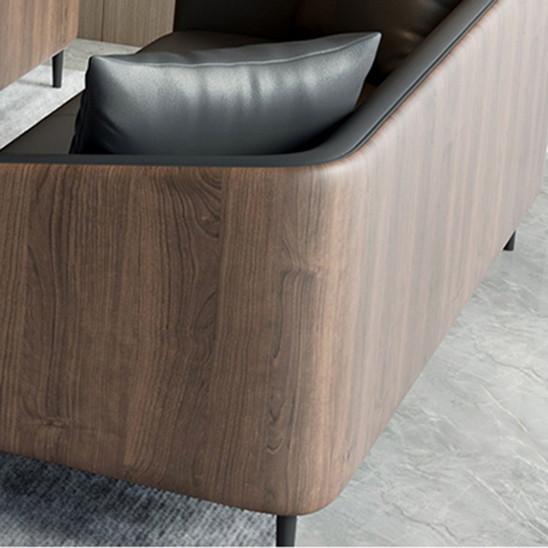 鑫金虎办公沙发现代简约会客接待办公室沙发三人位皮质商务休闲沙