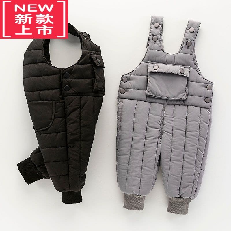 可莉允宝宝背带裤棉裤加棉一岁三岁男童保暖裤儿童裤子婴儿夹棉女童冬装图片