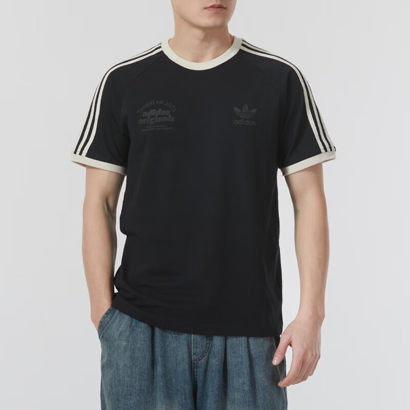 阿迪达斯adidas三叶草男装运动短袖t恤舒适透气半袖休闲体恤衫is1413