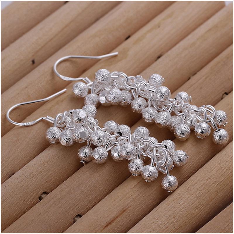 E007Women silver plated earring镀925纯银清新时尚大气耳环饰品