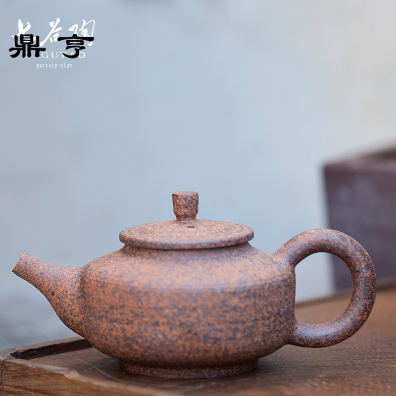鼎亨原矿粗陶功夫壶老岩泥泡茶壶纯手工柴烧台湾带把手过滤