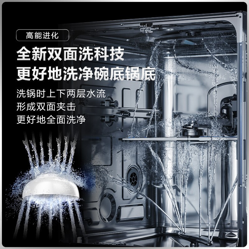 海尔(Haier)15套 晶彩系列嵌入式双面洗洗碗机W5000 智能变频 9D精洗 新一级水效