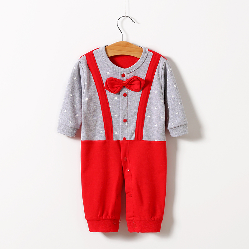 婴儿连体衣服女春秋新生日儿长袖哈衣可爱纯棉女宝宝连身爬服婴儿衣服