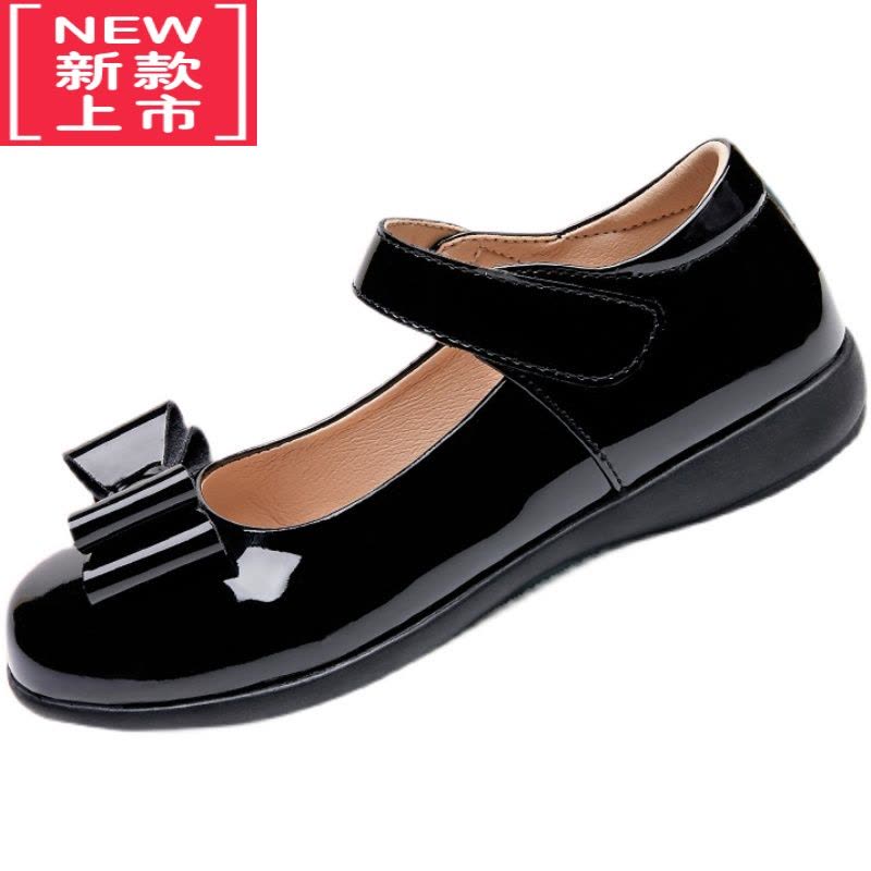 可莉允新款女童黑色皮鞋舞蹈演出表演十岁公主鞋小8-12儿童学生软底运动休闲鞋图片