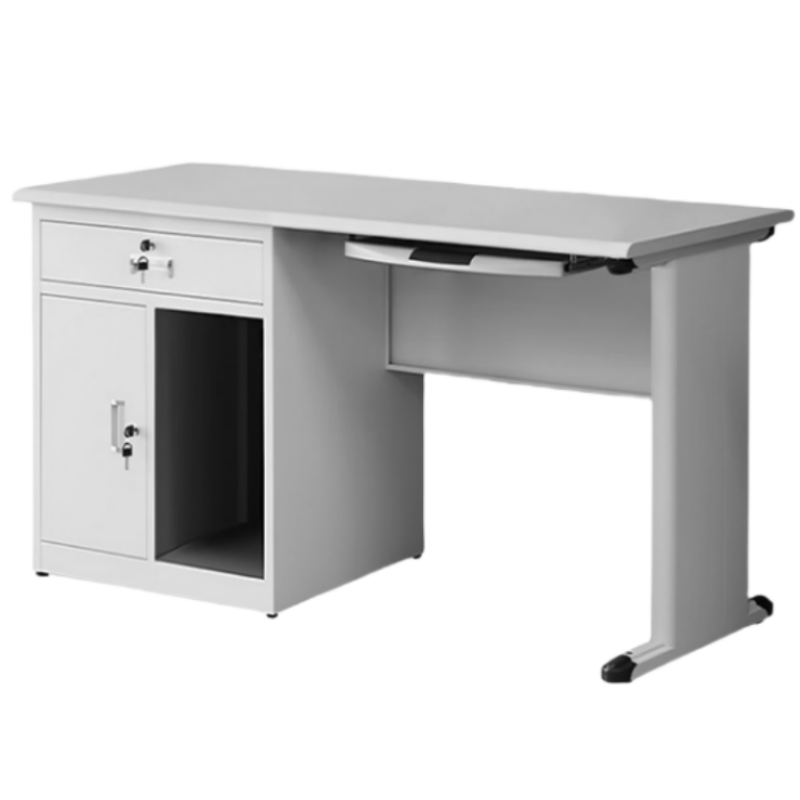 攸形钢制电脑桌+键盘托160*70*75cm套高清大图