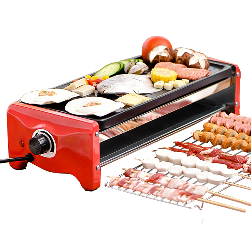 电烤炉家用双层电动烤串机无烟烧烤炉妖怪不粘煎盘烤肉机电烧烤炉
