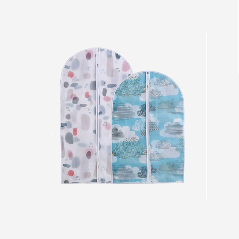 家用衣物防尘袋装衣服罩子挂式透明塑料袋衣柜防尘罩-中号4个+大号2个-雨花石