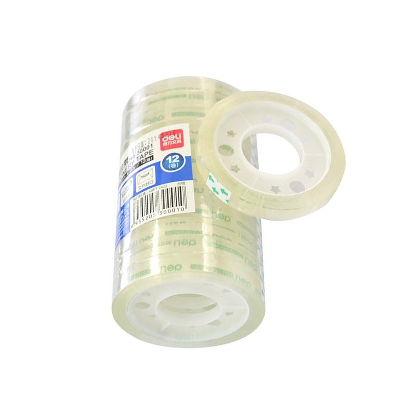 得力(deli)透明胶带文具胶带 14y小胶带 30001 (12卷/筒)8mm*27.4米窄 5筒起订