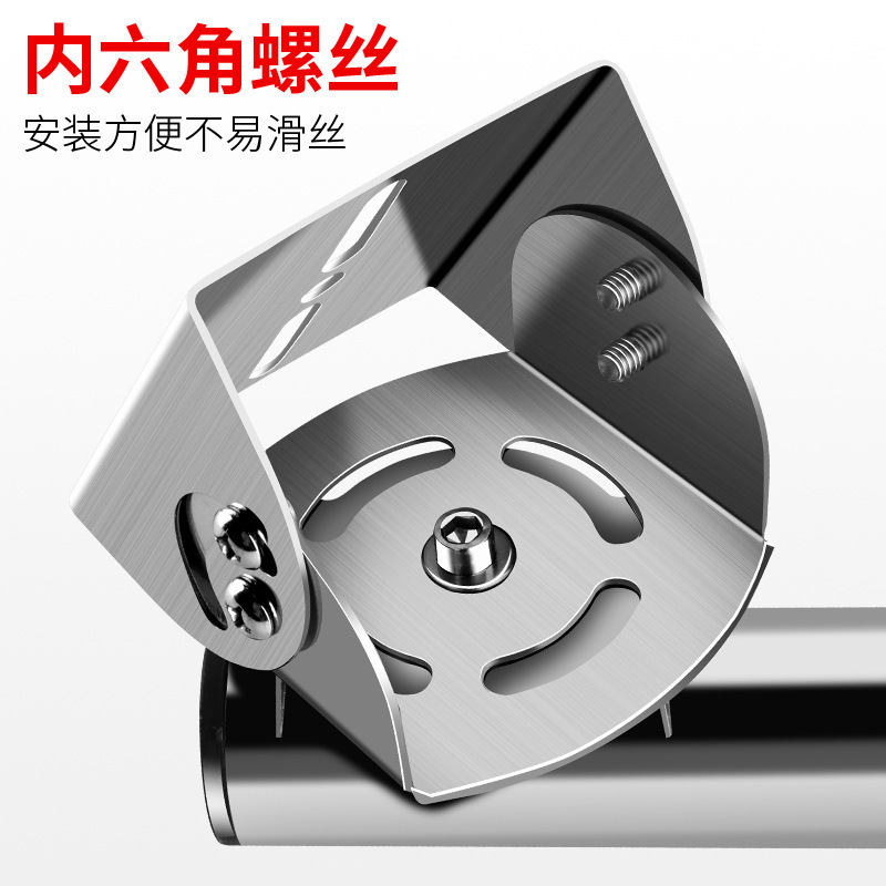 册视监控430不锈钢摄像头抱杆电线杆路灯万向调节摄像机支架L型20cm个高清大图