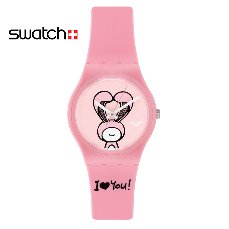 斯沃琪(Swatch)手表 情人节限量系列 休闲时尚 树脂表带 石英女士表GZ265