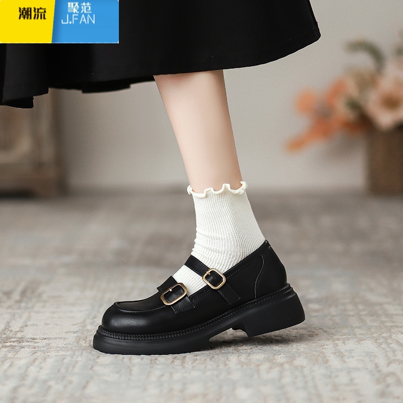 聚范jk小皮鞋女2024夏季新款英伦风乐福鞋软底配裙子玛丽珍学院风单鞋高清大图