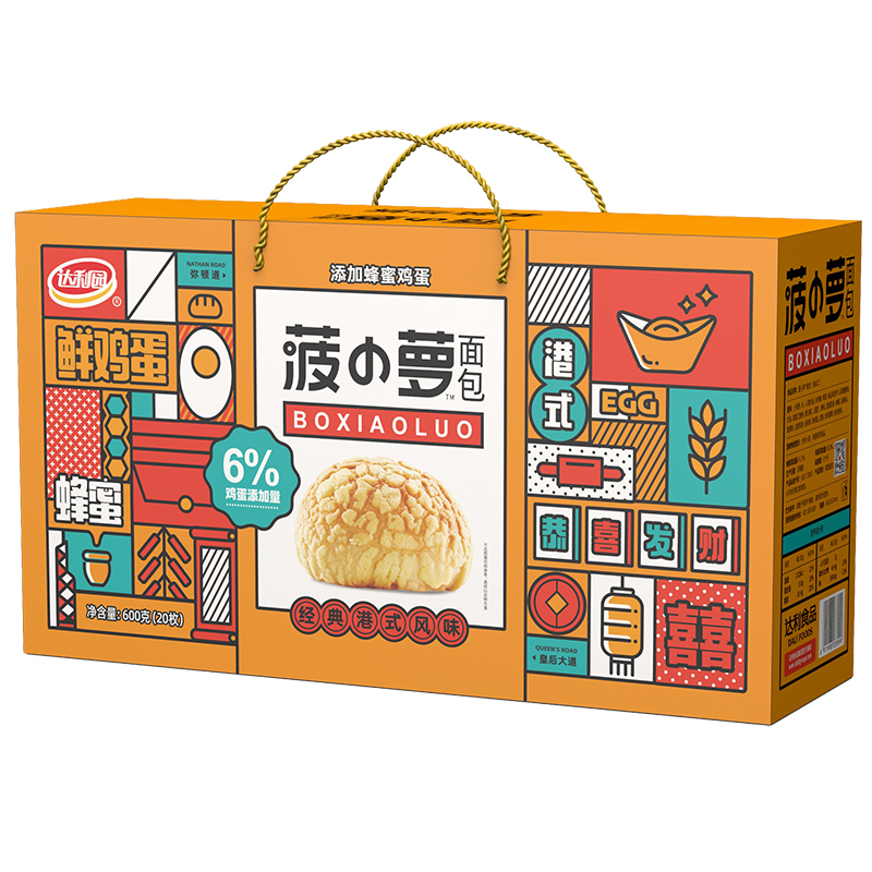 达利园菠小萝面包600g新春礼盒装蛋糕