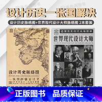 【正版】设计历史脉络图+世界现代设计大师脉络图 2本套装 一张图秒懂设计史200位艺术大师纵观100年设计版2懂