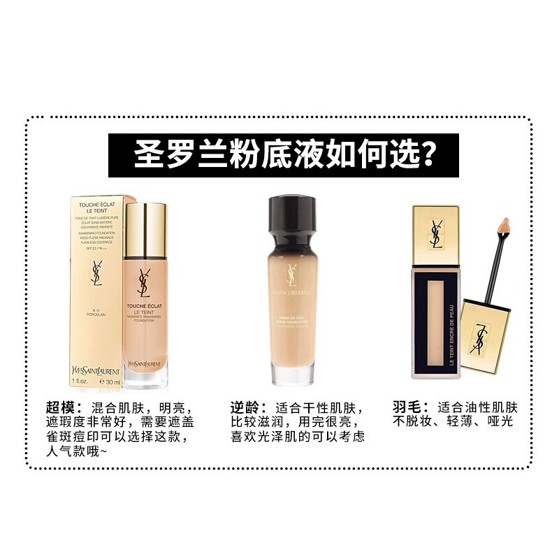 圣罗兰(YSL)YSL圣罗兰气垫粉底液底妆系列妆前乳新款超模聚焦光感粉底液B20 30ml