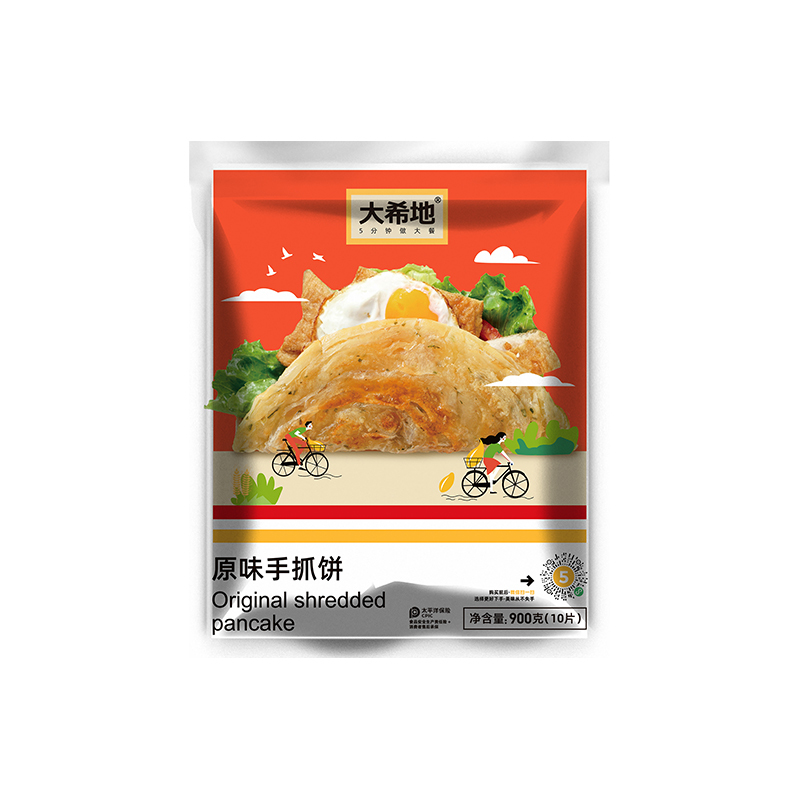 [大希地]原味手抓饼900g*2袋早餐半成正品煎饼大希地西肴记包装混发)