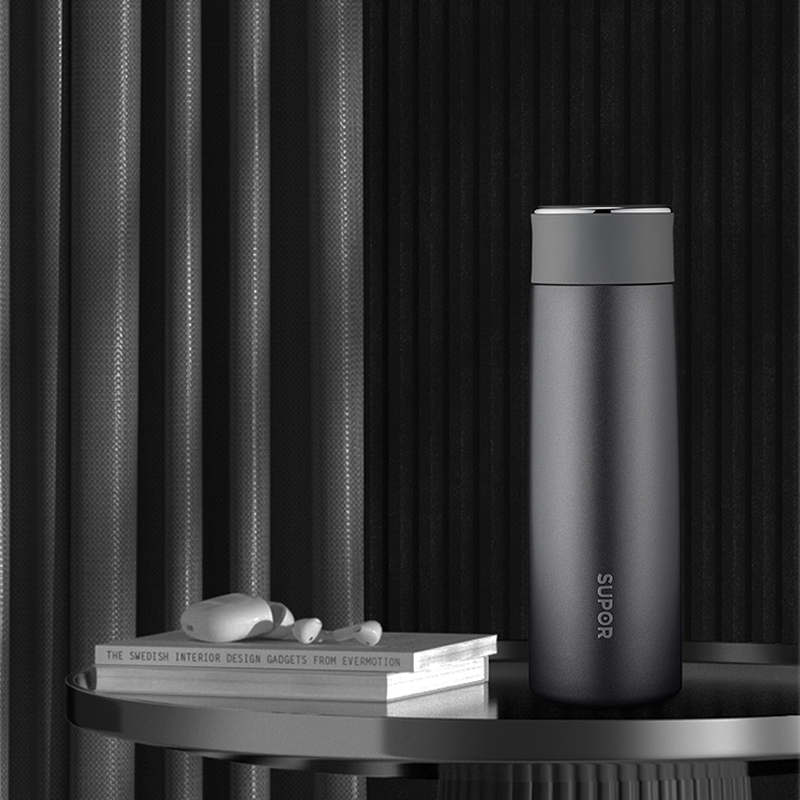 苏泊尔智晓系列智能保温杯430ml晶石黑kc43hw10