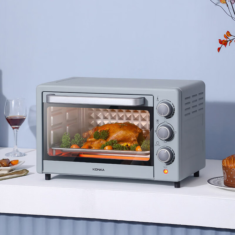 康佳(KONKA) 家用电烤箱20升多功能烘烤蛋糕烤箱电烤箱KDKX-2001-M 晴山蓝(单邮)!高清大图