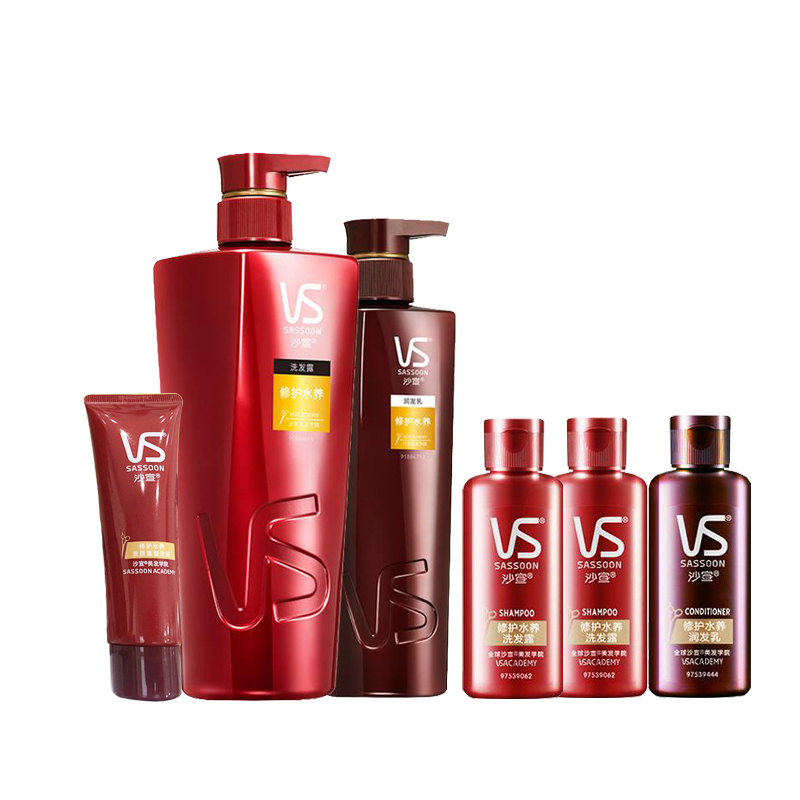 沙宣(VS SASSOON)修护水养750ml洗发露+400ml润发乳送洗发露50ml*2+润发乳50ml+发膜50ml高清大图