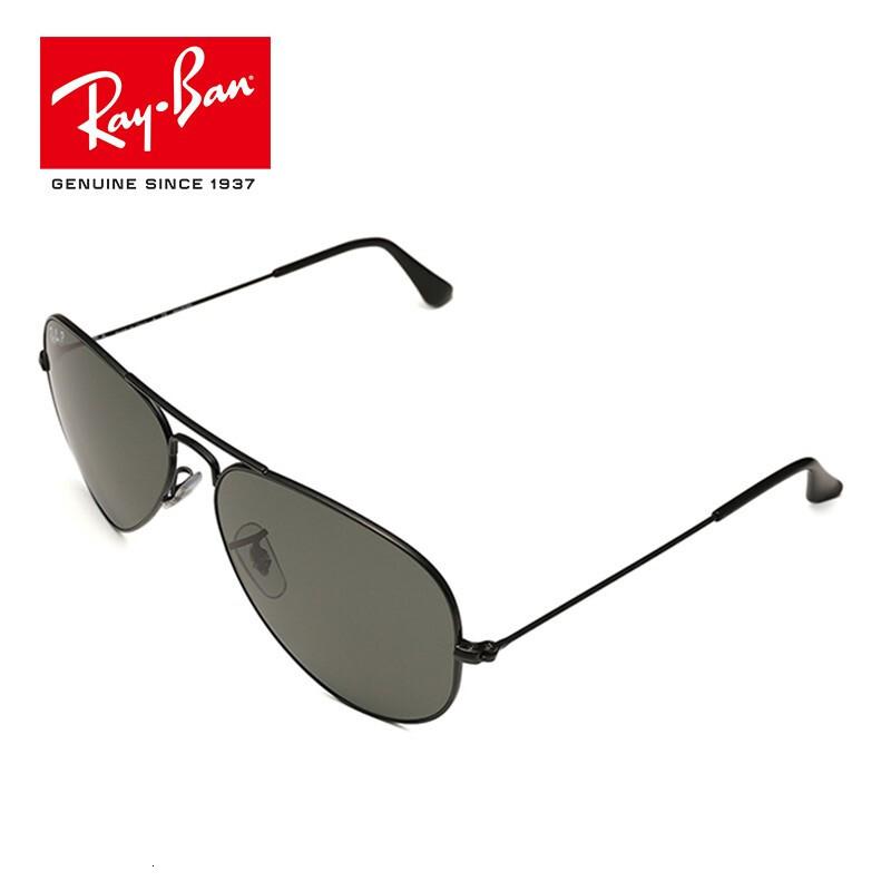 RayBan 雷朋太阳镜墨镜飞行员形男女蛤蟆镜偏光开车司机镜0RB3025 002/58黑色镜框绿色镜片高清大图