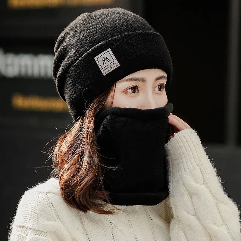 帽子女秋冬天针织帽护耳毛线帽保暖韩版潮百搭冬季骑车套头月子帽 莎丞图片