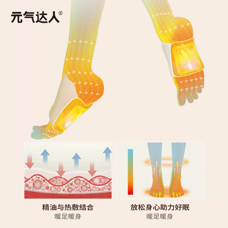 元气达人蕲艾足贴5对/盒 雪松精油暖足贴高清大图