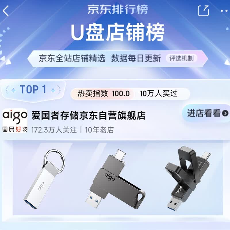 爱国者USB3.2 双接口高速闪存盘 G33-64GB-120MB/s(1个)高清大图