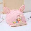 婴儿帽子春秋季鸭舌帽可爱超萌秋季男女童薄款棒球帽韩版潮流_860 BABY小兔子粉红色1-2岁以内帽尾46-48cm可调节