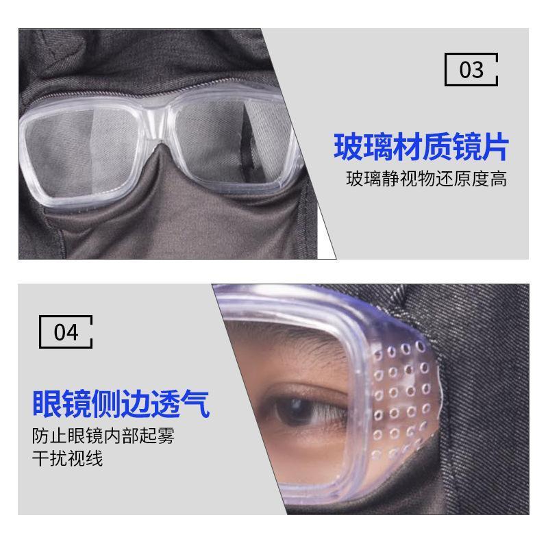 防雾披风帽打磨防尘头套帽子防工业粉尘女带披肩防护帽子工作帽男 蓝色 防雾款