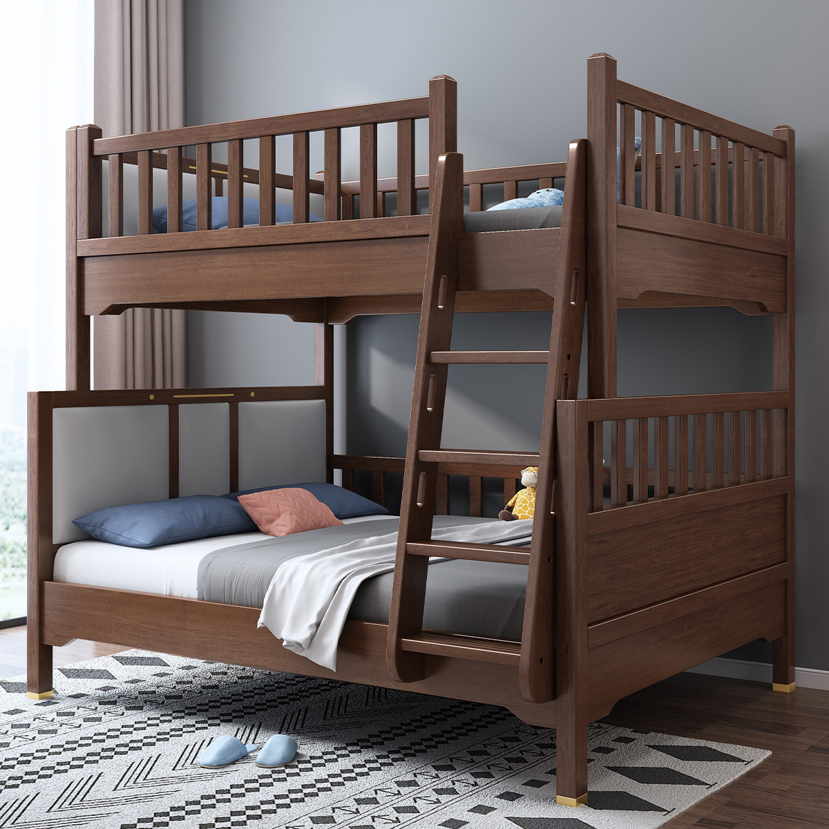 儿童床带护栏组合