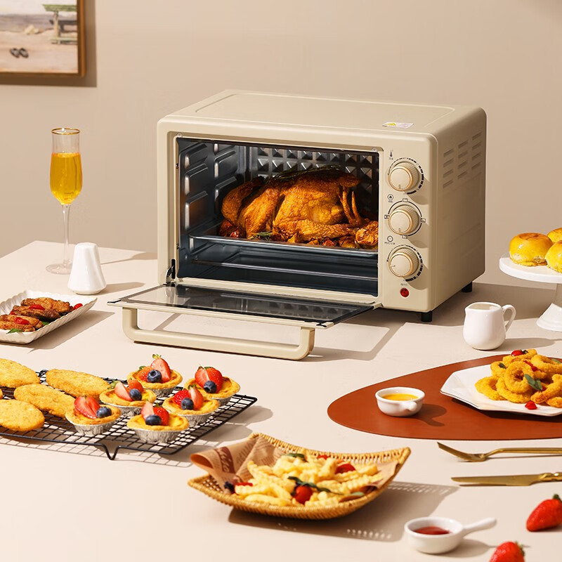 大宇(DAEWOO) 1400W大功率发热调节定时电烤箱 20L 榛果棕 DY-KX1801(升级版)高清大图