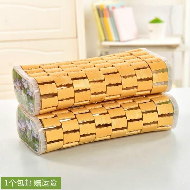 竹编竹藤竹片空心长方形迷你单人麻将枕新款凉枕头健康办公室