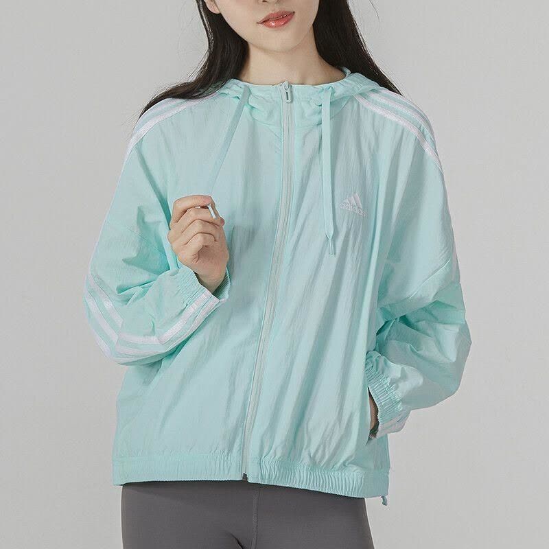 adidas/阿迪达斯外套女新款梭织夹克运动服连帽茄克上衣HC9158 D图片