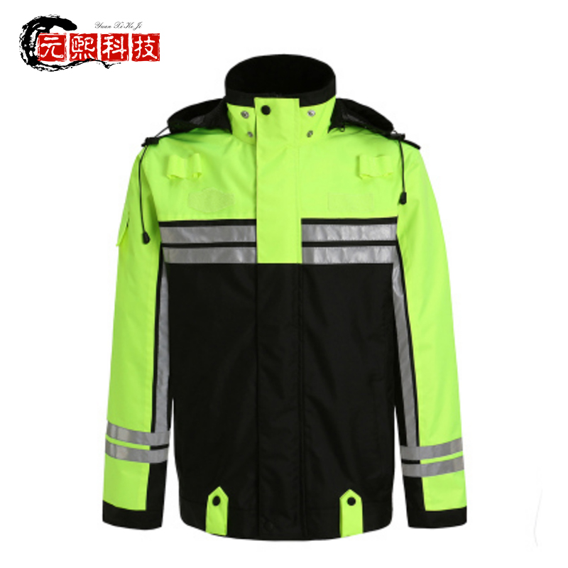 摩托车 机车 成人反光分体雨衣雨裤套装透气男新式交通骑行防水服 荧光绿反光雨衣 XXXL