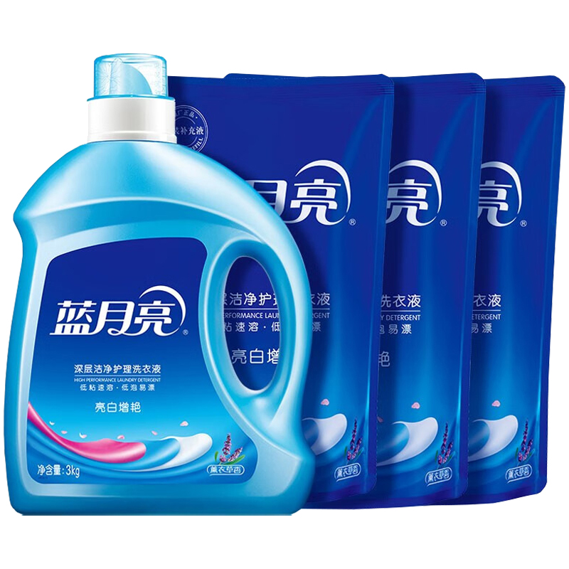 蓝月亮洗衣液套装6kg亮白增艳80001885(包装随机)