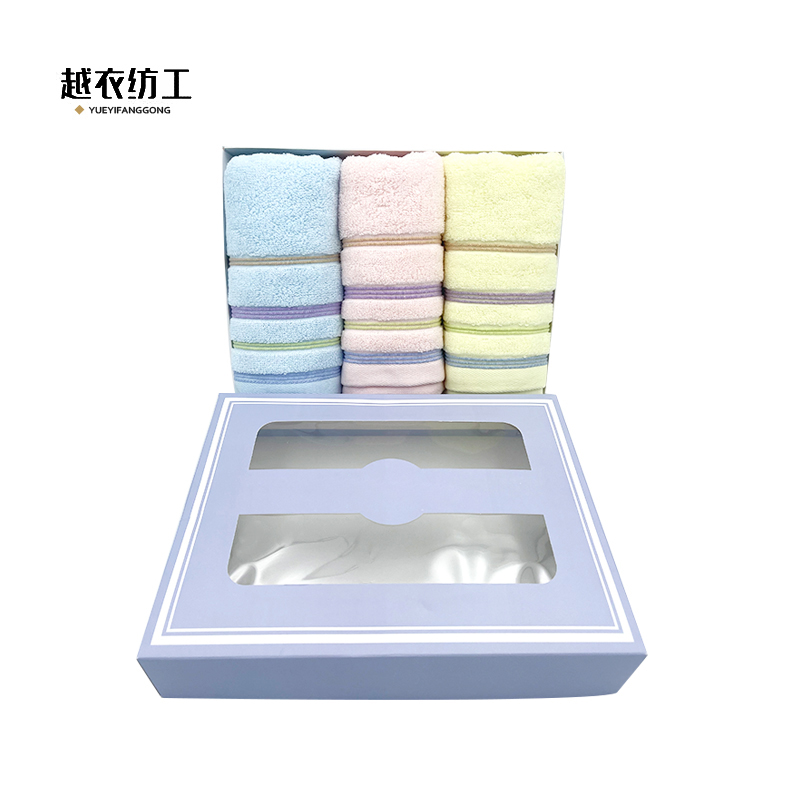 越衣纺工 三条装竹纤维毛巾礼盒 26×20×5CM 盒高清大图