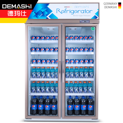 德玛仕（DEMASHI）商用展示柜 LG-928F 双门冰柜立式冷藏冷冻 玻璃门饮料水果蔬菜鲜花保鲜柜 厨房冰箱800升