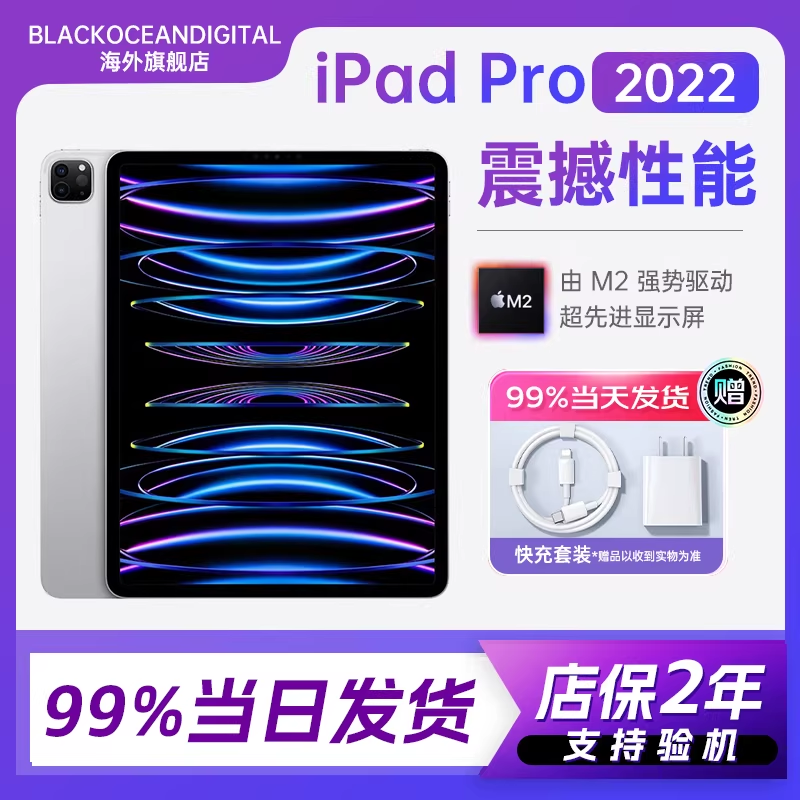 2022款 Apple iPad Pro 11英寸 银色 2TB 插卡版 平板电脑 资源机