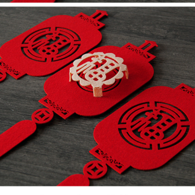 转角爱 2026马年灯笼绒布福字拉花拉旗元旦春节新年装饰春节用品会场布置 全福 拉花高清大图