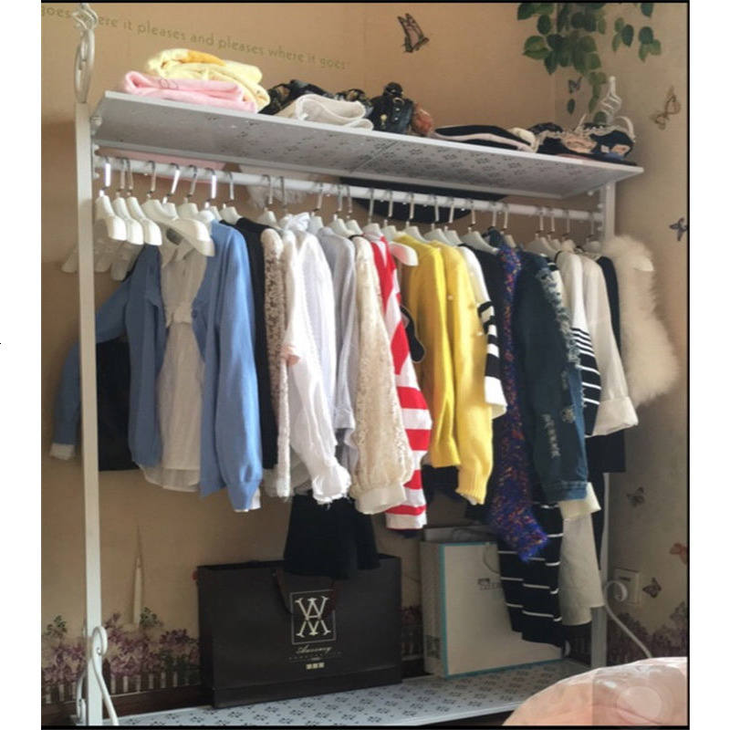欧式铁艺衣帽架挂衣架落地卧室内家用创意服装店简易衣服架子高清大图
