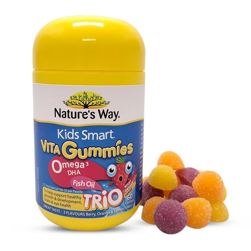 佳思敏(Nature’s Way)儿童omega3鱼油DHA软糖60粒/瓶装 澳洲原装进口 儿童宝宝补脑 膳食营养补充剂高清大图