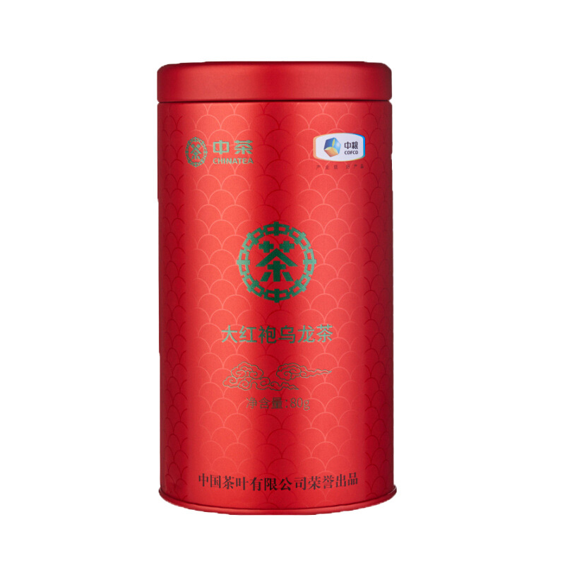 中茶 茶叶 大红袍 乌龙茶 罐装 散茶 80g
