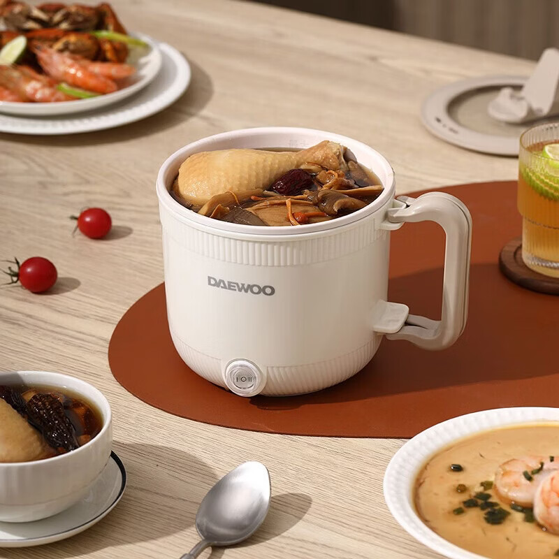 大宇(DAEWOO)多功能小型蒸煮电火锅宿舍学生煮面电煮锅 1L[DYZG-1056A]高清大图