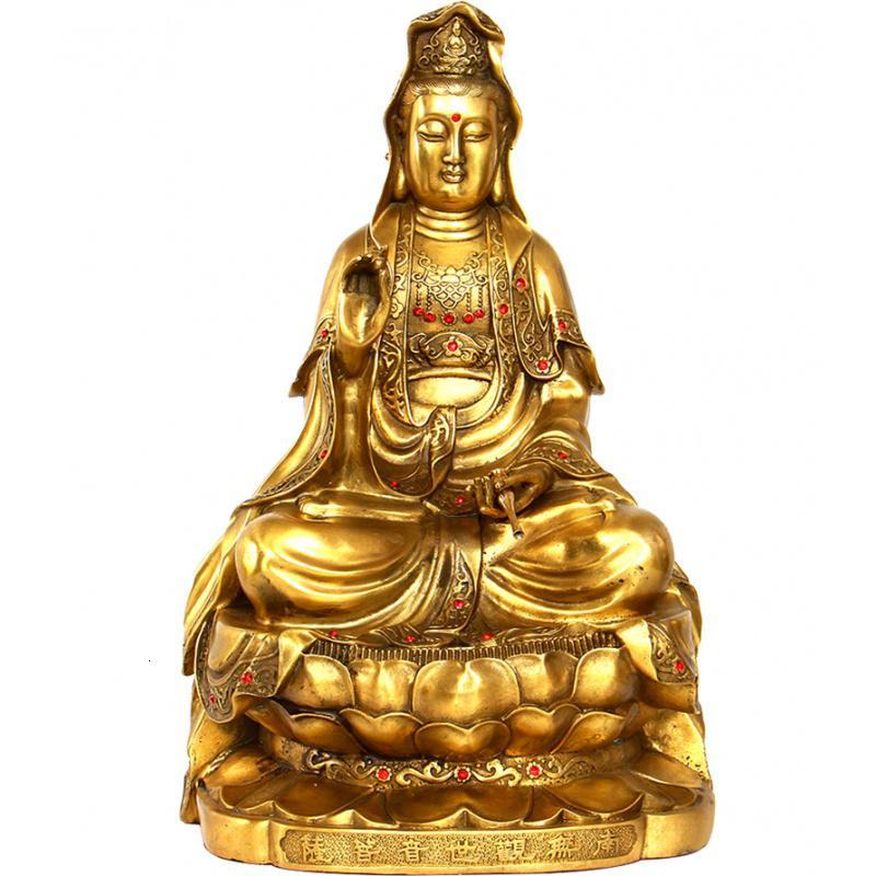 美帮汇铜观音摆件佛像坐莲工艺家居装饰摆设品礼品