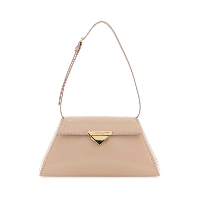 普拉达(PRADA)女士皮质单肩包粉粉嫩嫩百搭配色实用日常通勤手提高清大图