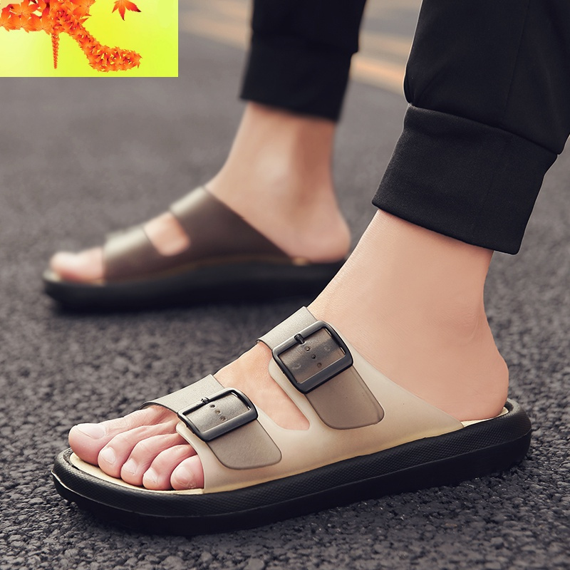 男拖鞋男士凉拖鞋夏季一字拖鞋时尚沙滩鞋浴室内外穿防滑洞洞鞋潮简畅