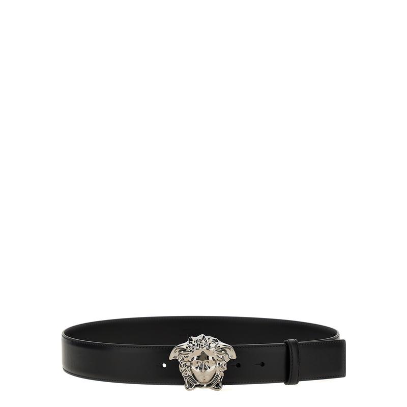 Versace男式皮质金属扣腰带简约商务通勤高清大图