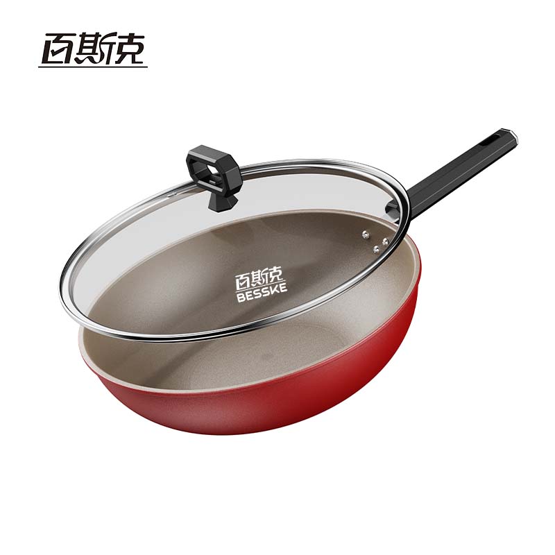 百斯克BSK-GC236306尚品生活火红点无油烟不粘炒锅32cm(单位:个)