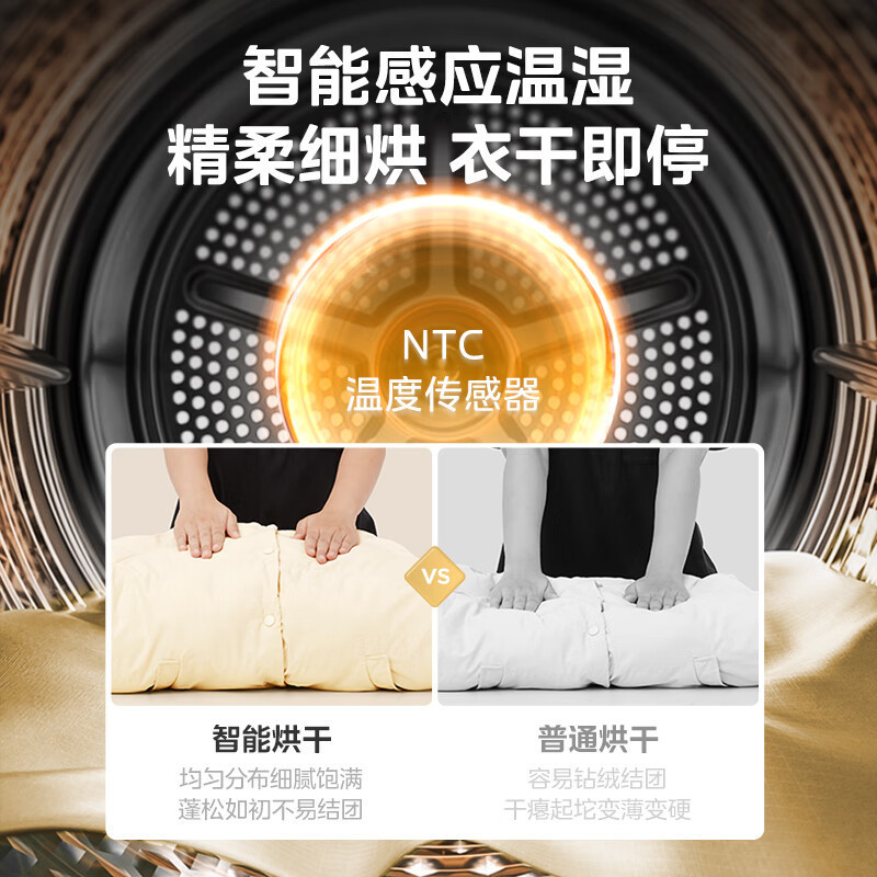 美的(Midea)10公斤热泵烘干机 干衣机家用 除螨除潮 紫外线除菌 多重毛屑过滤 MH100AIR1高清大图