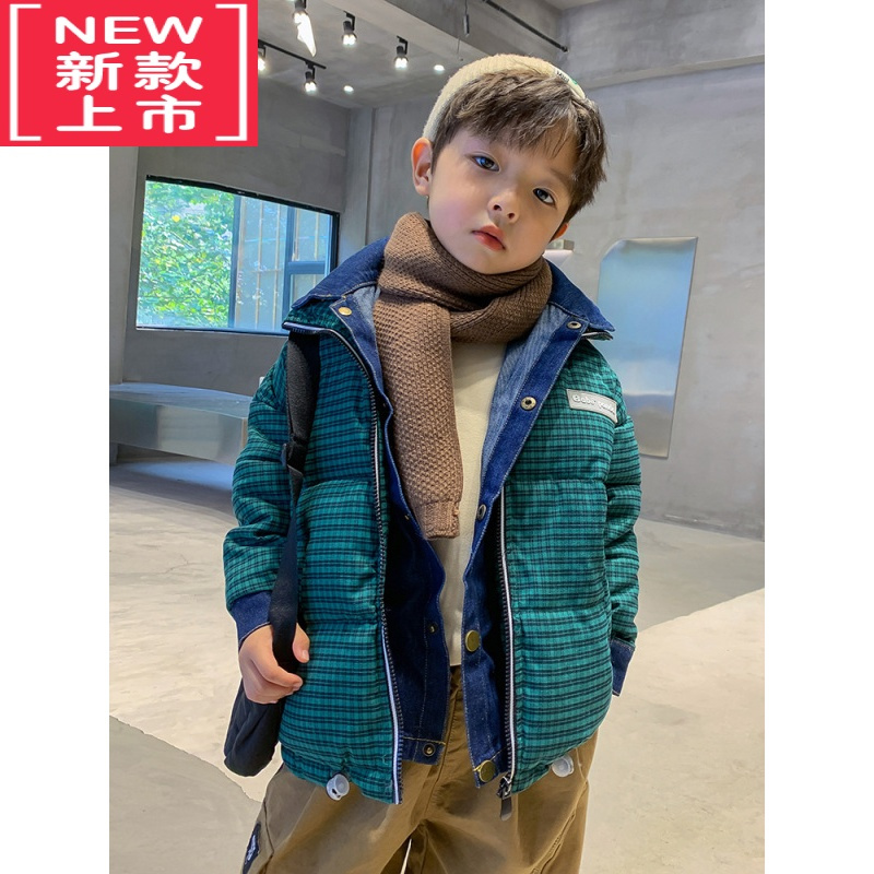 可莉允男童潮牌羽绒棉服2022新款小孩冬装衣服男孩加厚外套儿童洋气棉衣